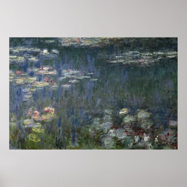 Póster Claude Monet | Lírios: Reflexões Verdes (Frente)