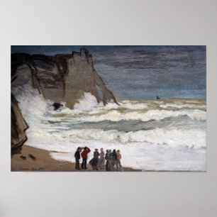 Poster Claude Monet - Mar duro em Etretat