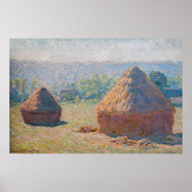 Poster Claude Monet - Medas de Feno, final de Verão (Frente)