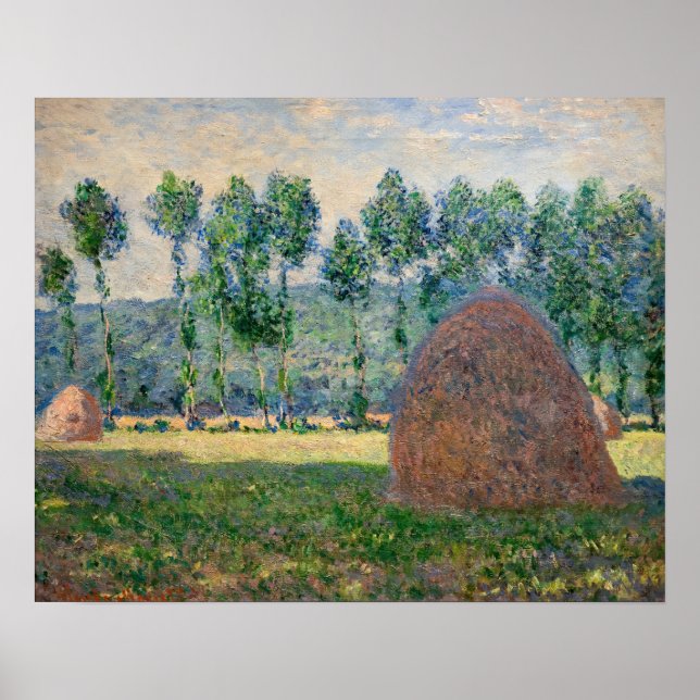 Poster Claude Monet - Medas de Feno perto de Giverny (Frente)