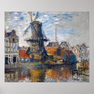 Poster Claude Monet - Moinho de vento, Amsterdã