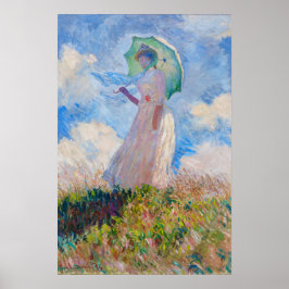 Poster Claude Monet - Mulher com Guarda-Chuva virada para