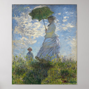 Poster Claude Monet Mulher Com Parasol