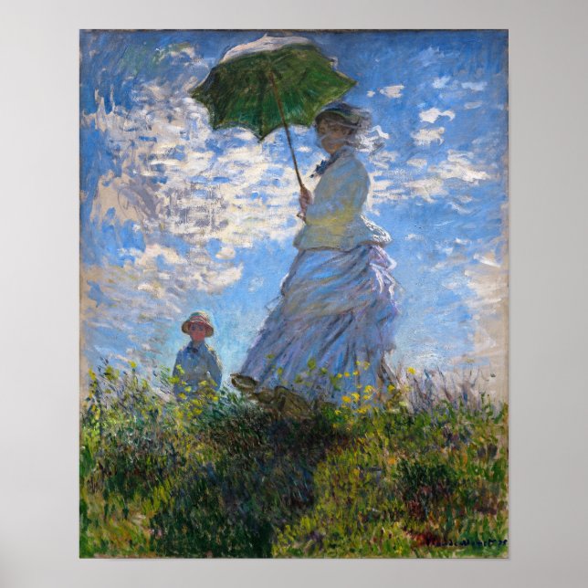 Póster Claude Monet: Mulher com Parasol (Frente)