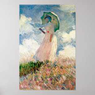 Póster Claude Monet - Mulher com Parasol