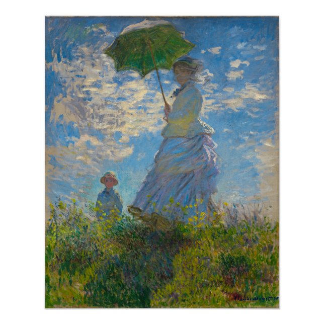 Póster Claude Monet Mulher com Parasol (Frente)