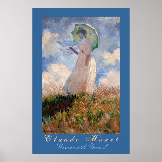 Póster Claude Monet: Mulher com Parasol (Frente)