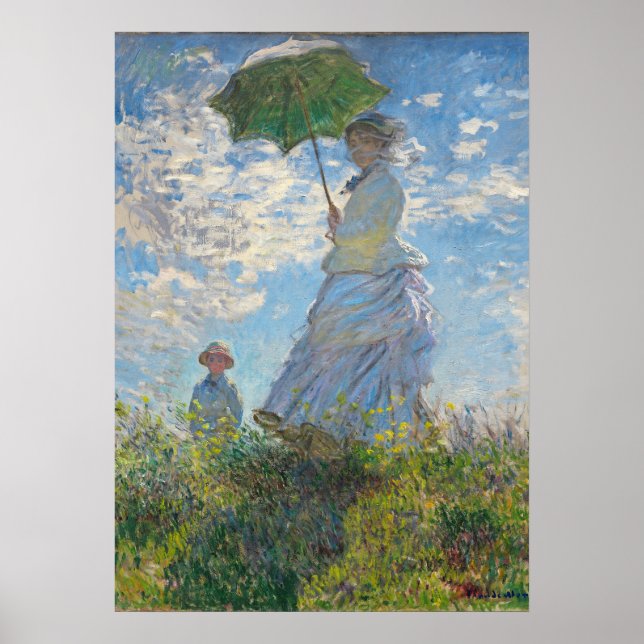 Póster Claude Monet | Mulher com Parasol (Frente)