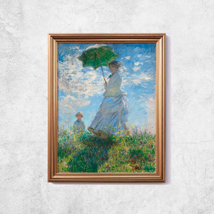 Poster Claude Monet Mulher Com Uma Antiga Arte Famosa De 
