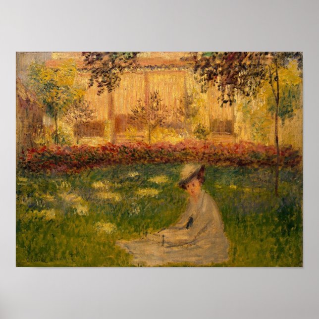Póster Claude Monet | Mulher num jardim, 1876 (Frente)