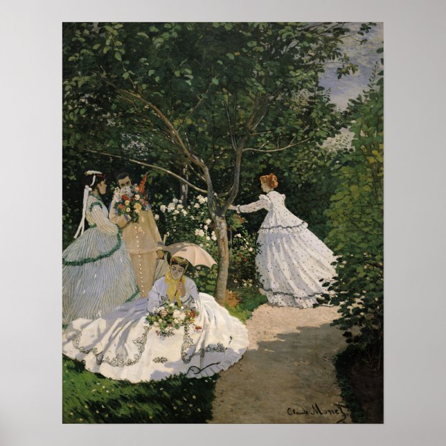 Póster Claude Monet | Mulheres no Jardim, 1866 (Frente)