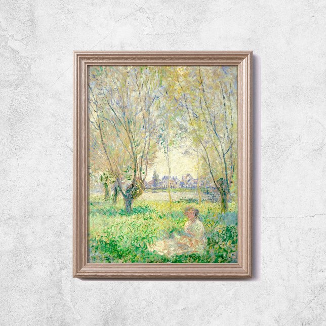 Poster Claude Monet Mulheres Sentadas Sob Arte Velha Selv (Claude Monet Women Seated Under Willow Old Art Poster
)