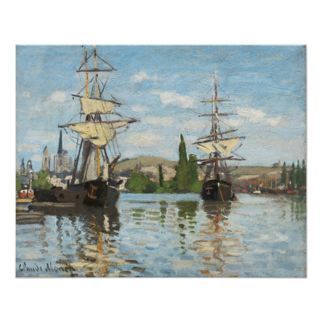 Póster Claude Monet | Navios que navegam na rede de cerco (Frente)