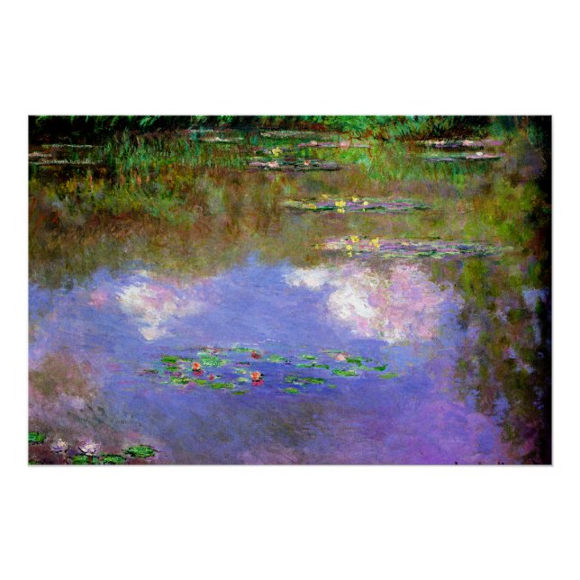 Póster Claude Monet - Nenúfares, As Nuvens, (Frente)