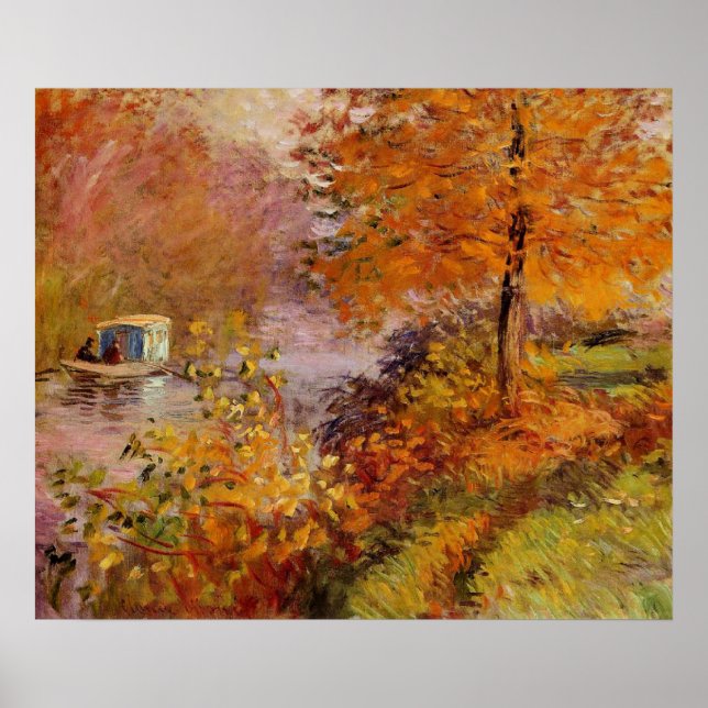 Poster Claude Monet, O barco-estúdio, (Frente)