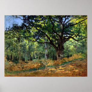 Poster Claude Monet o carvalho de Bodmer, floresta de