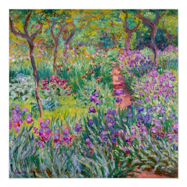 Póster Claude Monet - O Jardim de Íris em Giverny (Frente)