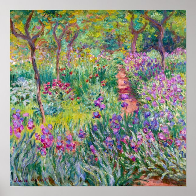 Poster Claude Monet - O Jardim de Íris em Giverny (Frente)