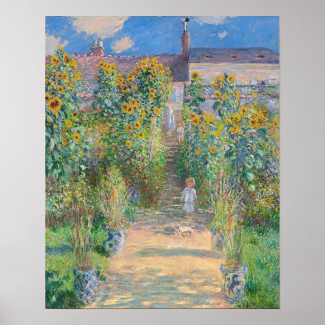 Poster Claude Monet O Jardim do Artista em Vétheuil, 1881 (Frente)