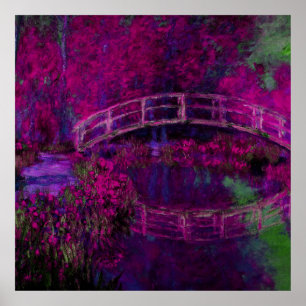 Poster Claude Monet O Púrpura Da Ponte Japanes