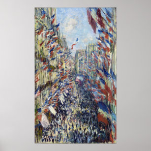 Poster Claude Monet O Rue Montorgueil em Paris