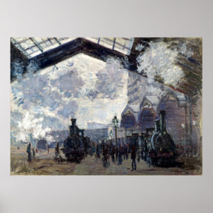 Póster CLAUDE MONET - o St. Lazare 1877 do gare
