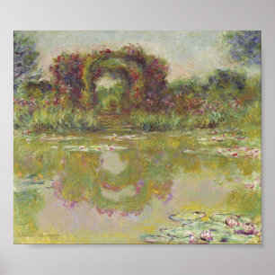 Poster Claude Monet - Os rosa - Giverny 1913