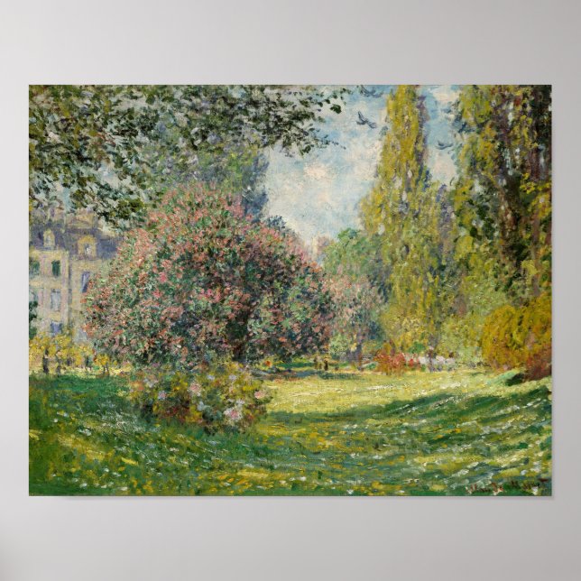 Póster Claude Monet - Paisagem: O Monceau Parc (Frente)