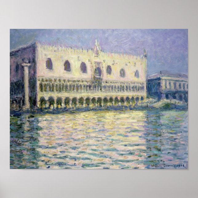 Póster Claude Monet | Palácio Ducal, Veneza, 1908 (Frente)