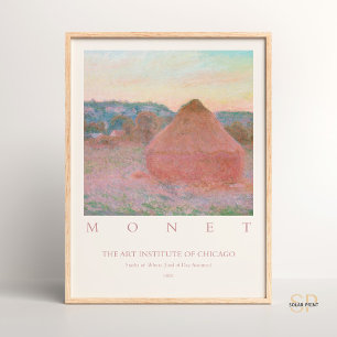 Poster Claude Monet Pilhas de Trigo Fim do Dia Outono