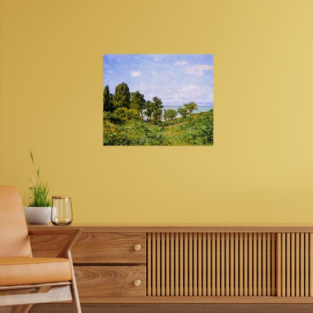 Poster Claude Monet pintando, perto do mar, (Sala de Estar 2)