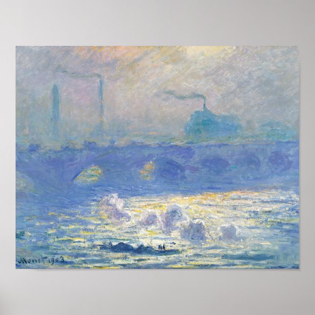 Póster Claude Monet - Ponte Waterloo (Frente)