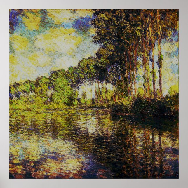 Póster Claude Monet - Poplars sobre a Epte (Frente)