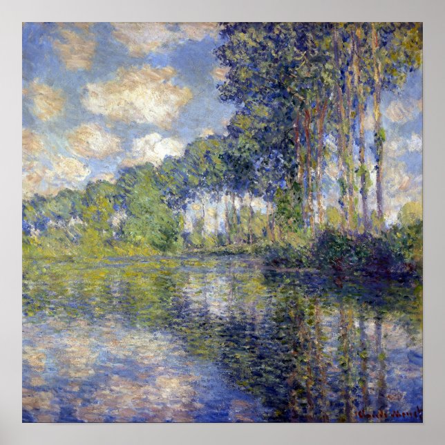 Poster Claude Monet Poplars sobre a Epte (Frente)