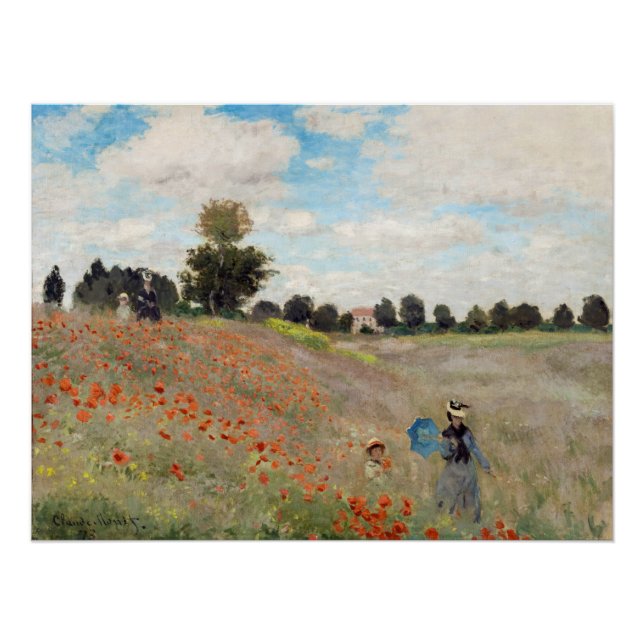 Póster Claude Monet - Poppy Field (Frente)