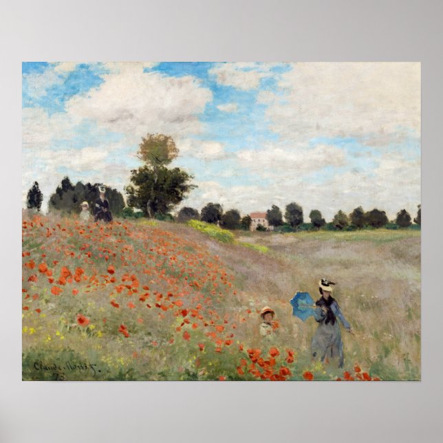 Poster Claude Monet - Poppy Field (Frente)