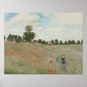 Póster Claude Monet - Poppy Field