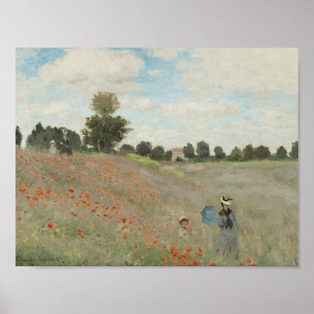 Póster Claude Monet - Poppy Field (Frente)