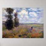 Póster Claude Monet Poppy Fields perto de Argenteuil<br><div class="desc">Campos populares perto do Argenteuil,  como pintado por Claude Monet.</div>