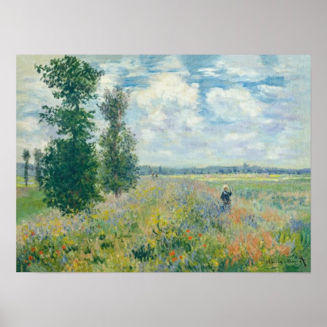 Poster Claude Monet - Poppy Fields próximo da Argentina ( (Frente)