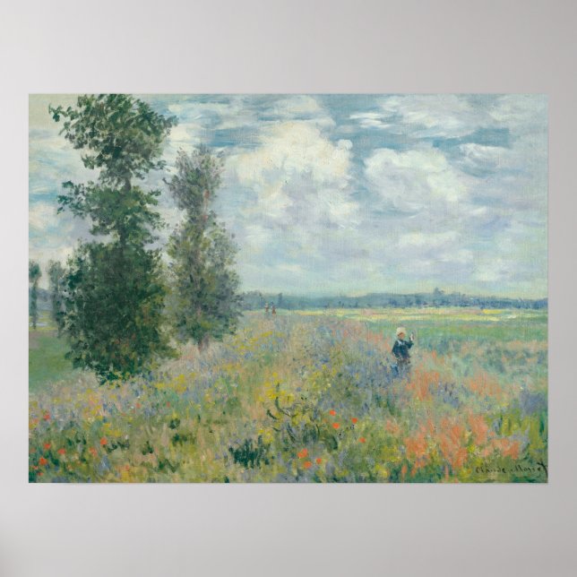 Poster CLAUDE MONET - Poppy Fields próximo do Argenteuil  (Frente)
