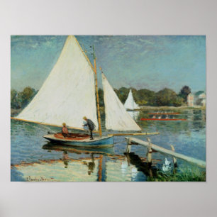 Poster Claude Monet que navegam em Argenteuil, c.1874