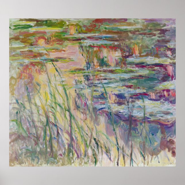 Póster Claude Monet | Reflexões sobre a água, 1917 (Frente)