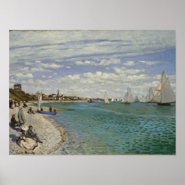 Póster Claude Monet | Regatta em Sainte-Adresse (Frente)