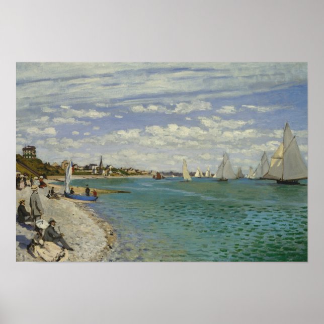 Póster Claude Monet - Regatta em Sainte-Adresse (Frente)