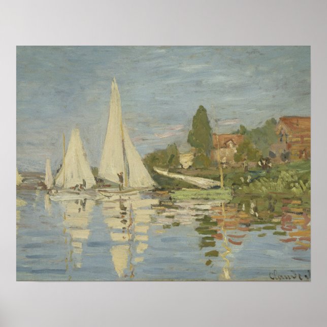 Póster Claude Monet - Regattas em Argenteuil (Frente)