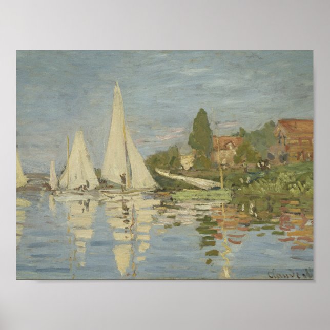 Póster Claude Monet - Regattas em Argenteuil (Frente)