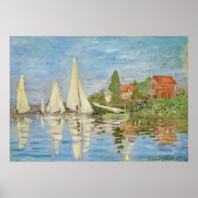 Poster Claude Monet - Regattas em Argenteuil (Frente)