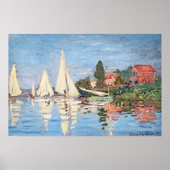 Poster Claude Monet - Regattas em Argenteuil (Frente)