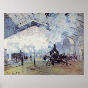 Póster Claude Monet - santo Lazare de Gare em Paris